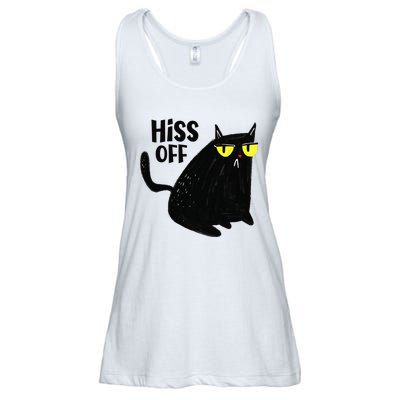 Black Cat Hiss Off For  Meow Cat Gifts Ladies Essential Flowy Tank