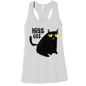 Black Cat Hiss Off For  Meow Cat Gifts Women's Racerback Tank