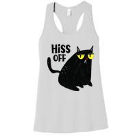 Black Cat Hiss Off For  Meow Cat Gifts Women's Racerback Tank