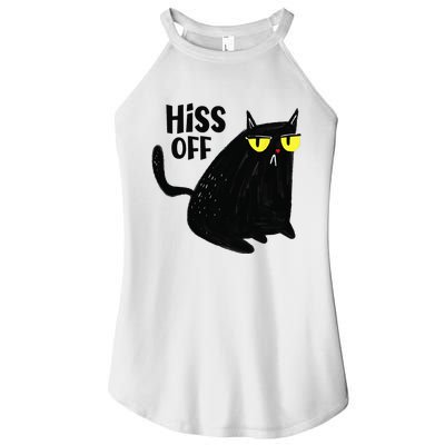 Black Cat Hiss Off For  Meow Cat Gifts Women's Perfect Tri Rocker Tank