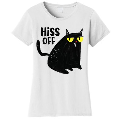 Black Cat Hiss Off For  Meow Cat Gifts Women's T-Shirt