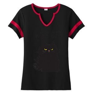 Black Cat Humor Hiss Off Meow Cat Ladies Halftime Notch Neck Tee