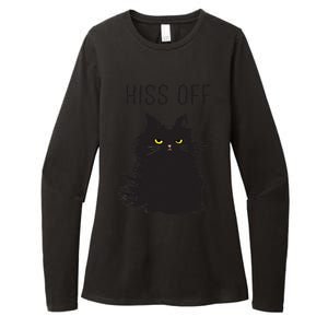 Black Cat Humor Hiss Off Meow Cat Womens CVC Long Sleeve Shirt