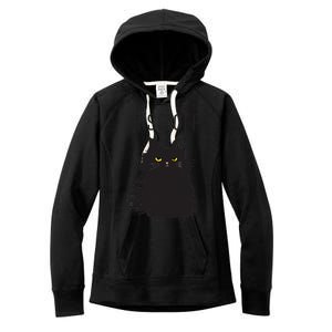 Black Cat Humor Hiss Off Meow Cat Women's Fleece Hoodie