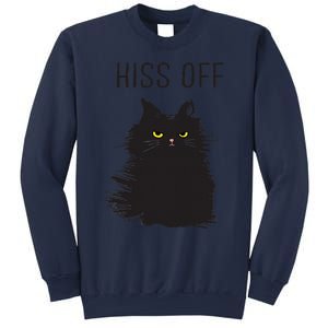 Black Cat Humor Hiss Off Meow Cat Sweatshirt