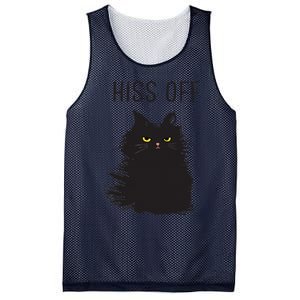 Black Cat Humor Hiss Off Meow Cat Mesh Reversible Basketball Jersey Tank