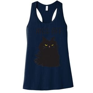 Black Cat Humor Hiss Off Meow Cat Women's Racerback Tank