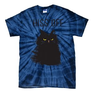 Black Cat Humor Hiss Off Meow Cat Tie-Dye T-Shirt