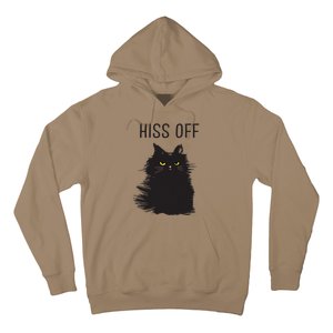 Black Cat Humor Hiss Off Meow Cat Hoodie