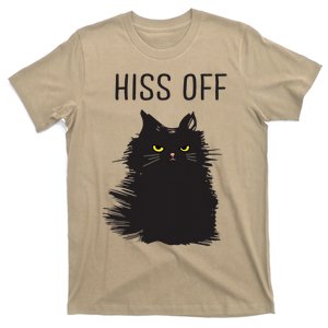 Black Cat Humor Hiss Off Meow Cat T-Shirt