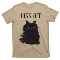 Black Cat Humor Hiss Off Meow Cat T-Shirt