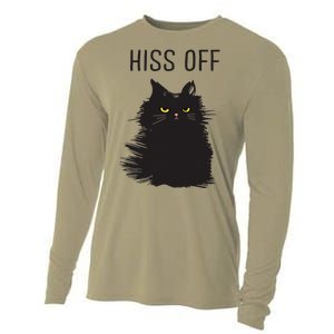 Black Cat Humor Hiss Off Meow Cat Cooling Performance Long Sleeve Crew