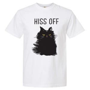 Black Cat Humor Hiss Off Meow Cat Garment-Dyed Heavyweight T-Shirt