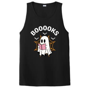 Booooks Cute Halloween Ghost Read More Books Funny Spooky PosiCharge Competitor Tank