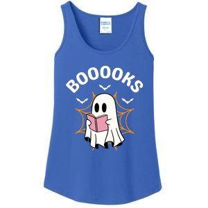 Booooks Cute Halloween Ghost Read More Books Funny Spooky Ladies Essential Tank