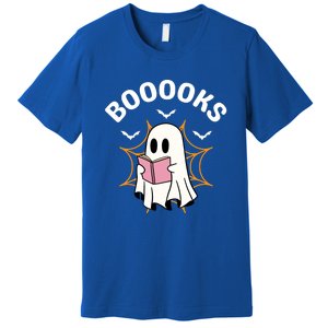 Booooks Cute Halloween Ghost Read More Books Funny Spooky Premium T-Shirt