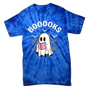 Booooks Cute Halloween Ghost Read More Books Funny Spooky Tie-Dye T-Shirt