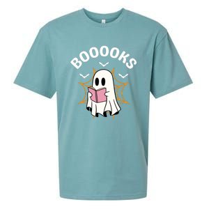 Booooks Cute Halloween Ghost Read More Books Funny Spooky Sueded Cloud Jersey T-Shirt