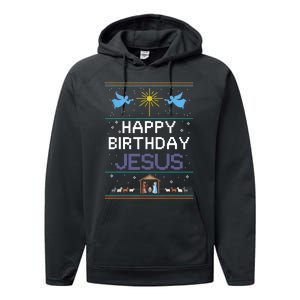 Birthday Cake Happy Birthday Jesus Christian Performance Fleece Hoodie