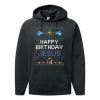 Birthday Cake Happy Birthday Jesus Christian Performance Fleece Hoodie