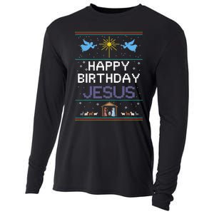 Birthday Cake Happy Birthday Jesus Christian Cooling Performance Long Sleeve Crew