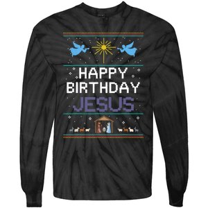 Birthday Cake Happy Birthday Jesus Christian Tie-Dye Long Sleeve Shirt