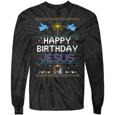 Birthday Cake Happy Birthday Jesus Christian Tie-Dye Long Sleeve Shirt