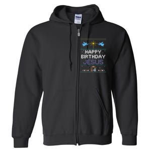 Birthday Cake Happy Birthday Jesus Christian Full Zip Hoodie