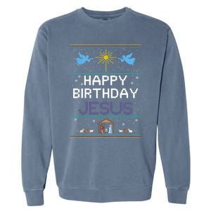 Birthday Cake Happy Birthday Jesus Christian Garment-Dyed Sweatshirt