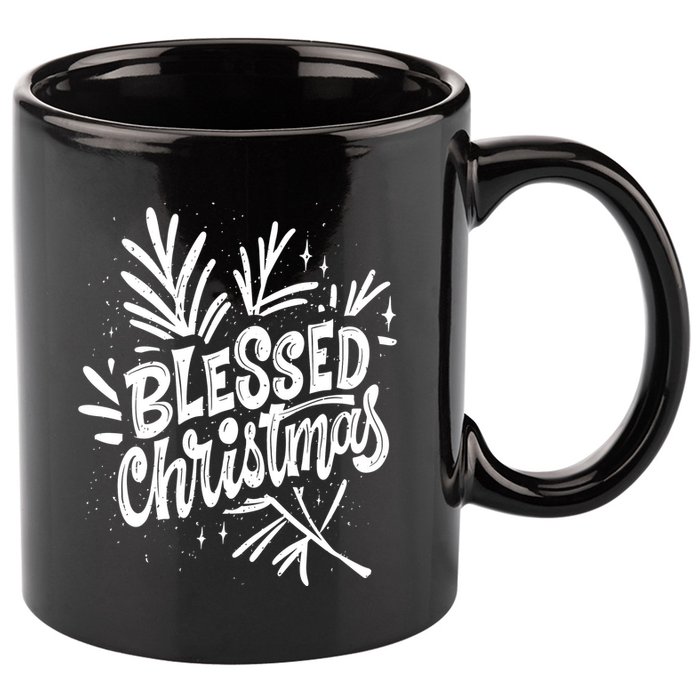 Blessed Christmas Holiday 11oz C Handle Ceramic Mug