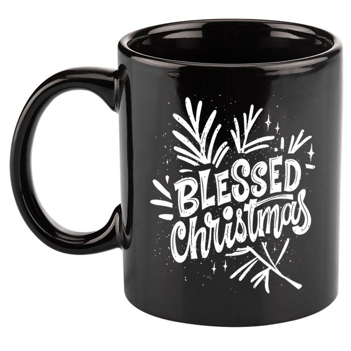 Blessed Christmas Holiday 11oz C Handle Ceramic Mug