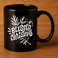 Blessed Christmas Holiday 11oz C Handle Ceramic Mug