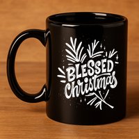 Blessed Christmas Holiday 11oz C Handle Ceramic Mug