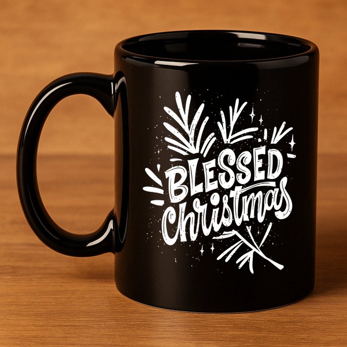 Blessed Christmas Holiday 11oz C Handle Ceramic Mug