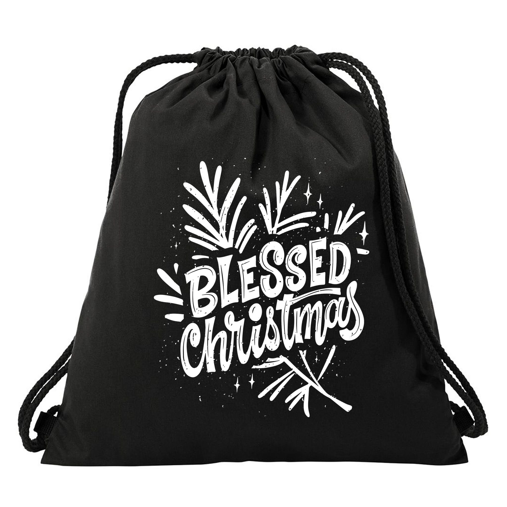 Blessed Christmas Holiday Drawstring Bag