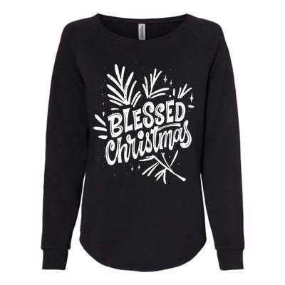 Blessed Christmas Holiday Womens California Wash Sweatshirt