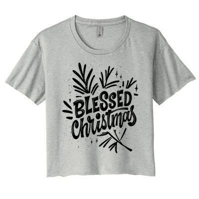 Blessed Christmas Holiday Women's Crop Top Tee