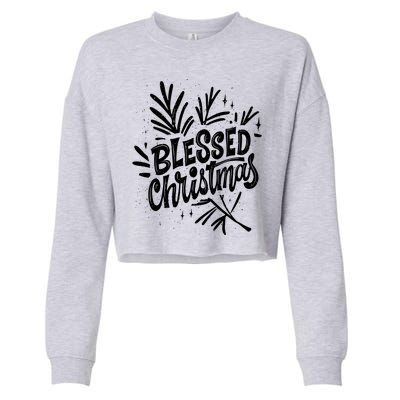 Blessed Christmas Holiday Cropped Pullover Crew