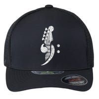 Bass Cleff Headstock Bassist Bass Guitar Musician Flexfit Unipanel Trucker Cap