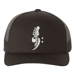 Bass Cleff Headstock Bassist Bass Guitar Musician Yupoong Adult 5-Panel Trucker Hat