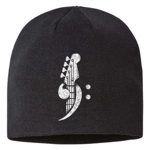 Bass Cleff Headstock Bassist Bass Guitar Musician Sustainable Beanie