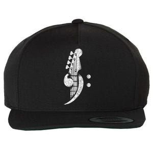 Bass Cleff Headstock Bassist Bass Guitar Musician Wool Snapback Cap