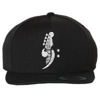 Bass Cleff Headstock Bassist Bass Guitar Musician Wool Snapback Cap