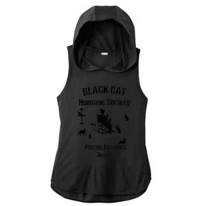 Black Cat Humane Society Funny Witch Halloween Ladies PosiCharge Tri-Blend Wicking Draft Hoodie Tank