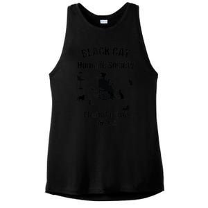 Black Cat Humane Society Funny Witch Halloween Ladies PosiCharge Tri-Blend Wicking Tank