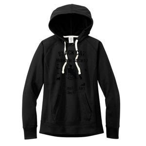 Black Cat Humane Society Funny Witch Halloween Women's Fleece Hoodie