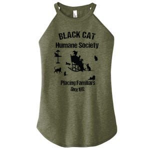 Black Cat Humane Society Funny Witch Halloween Women's Perfect Tri Rocker Tank