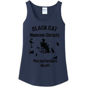 Black Cat Humane Society Funny Witch Halloween Ladies Essential Tank