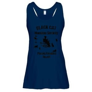 Black Cat Humane Society Funny Witch Halloween Ladies Essential Flowy Tank