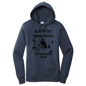 Black Cat Humane Society Funny Witch Halloween Women's Pullover Hoodie